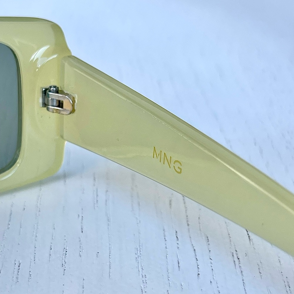 Mango Rectangular Retro Sunglasses In Light Green… - image 4